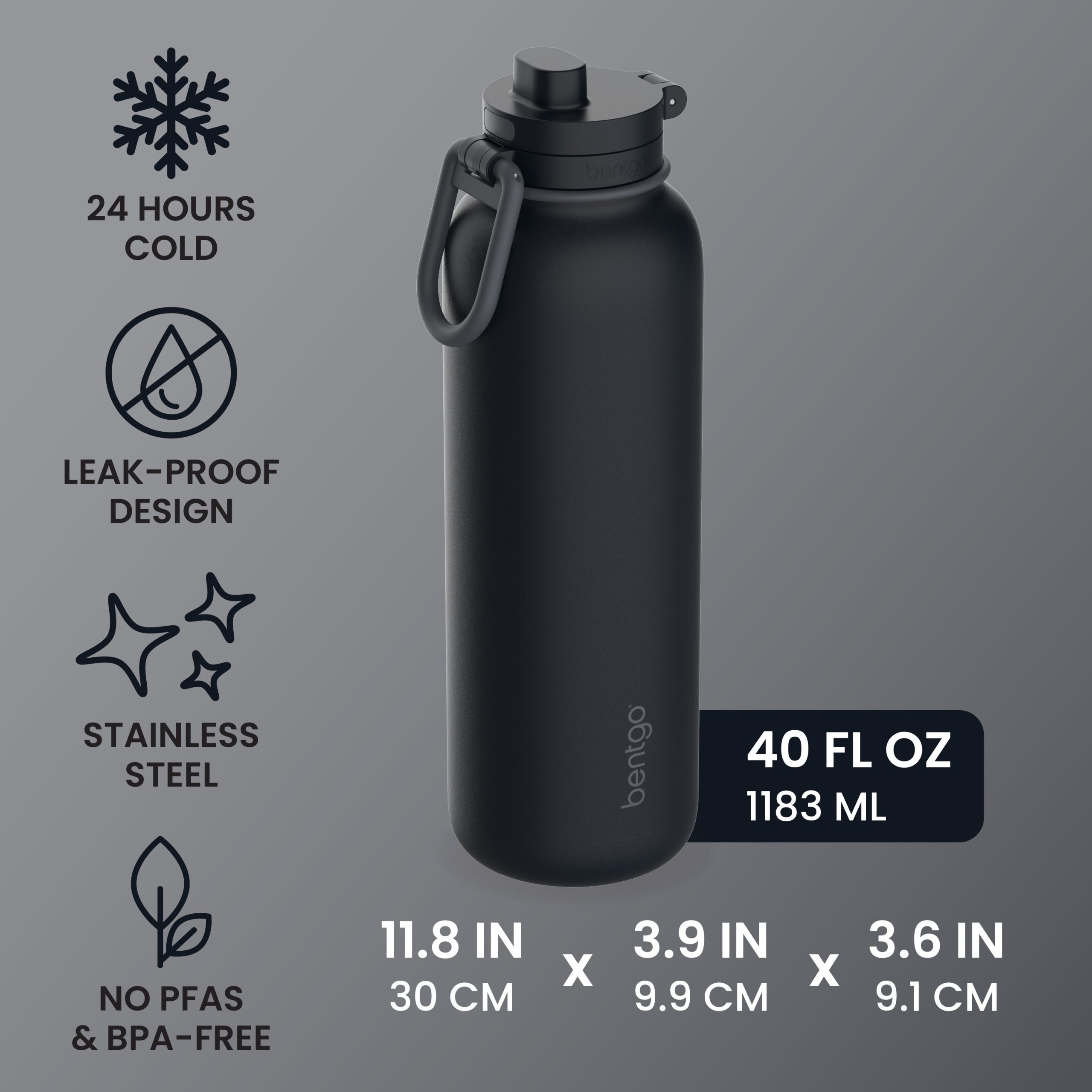 Bentgo Flip 2-in-1 Water Bottle (40 fl oz) - Image 3