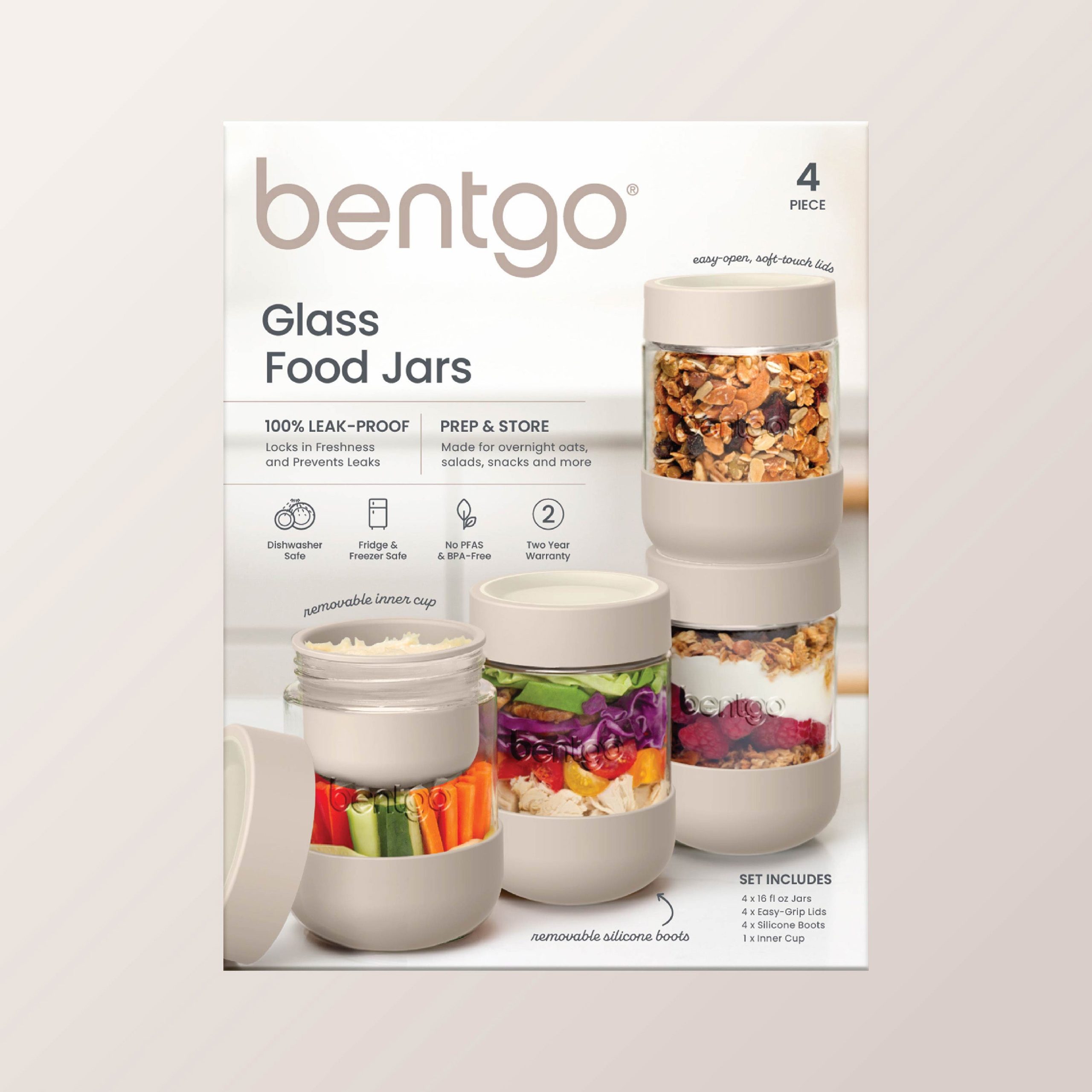 Bentgo Leak-Proof Glass Food Jars. Boots. & Inner Cup (16 fl oz Jars) - Image 7
